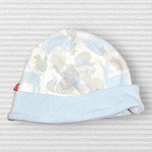 Magnetic Me Forest Animals Beanie Hat Cap Newborn Blue Gray Cotton